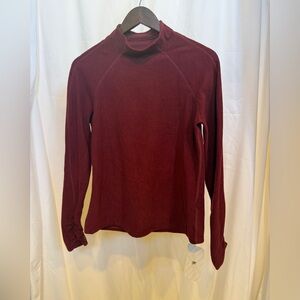 Fabletics Maroon Ruched Long Sleeve Top
